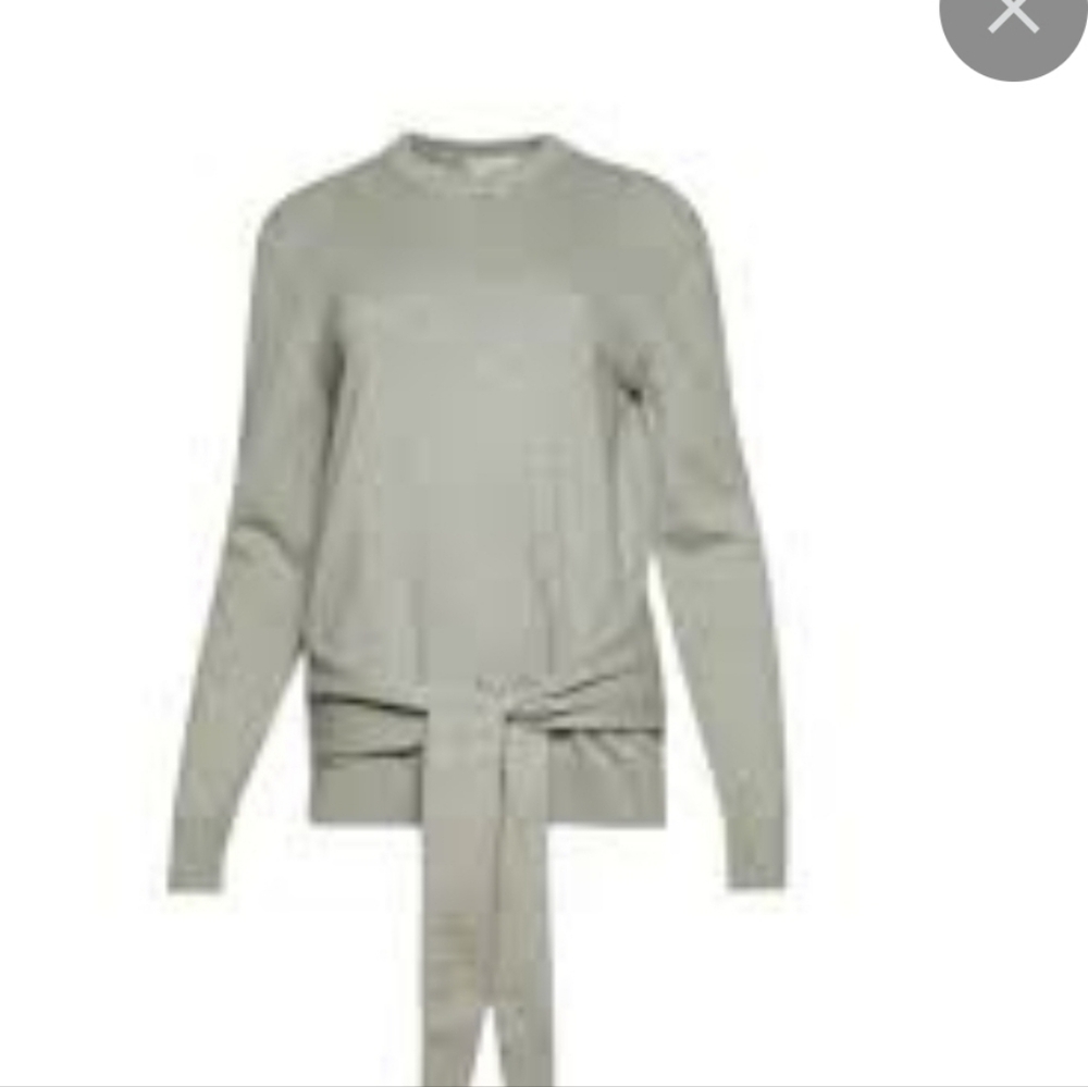 Chloe Beige Tie Front Women's Sweater Xs